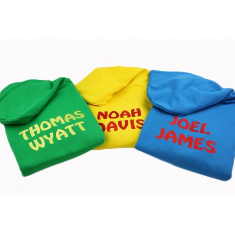 Boys Kids Personalised Hoodie 5 Colours Great Gift